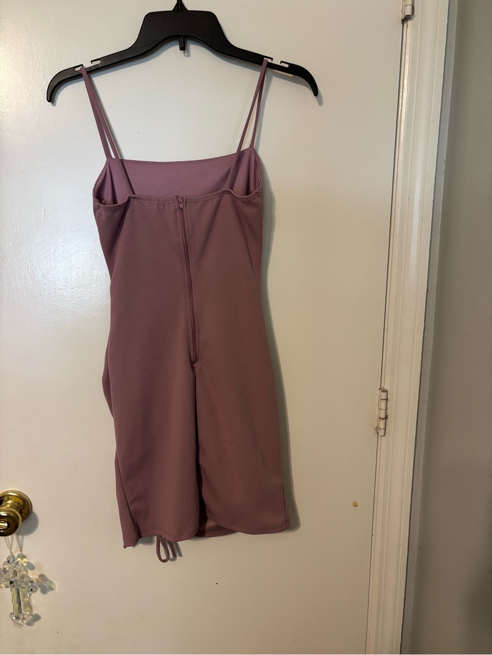 Homecoming Dress.Windsor Mauve Ruched Spaghetti-Strap Mini Dress - Picture 7 of 9